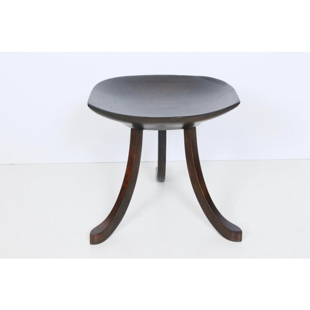 Egyptian Revival Adolf Loos attributed Theban Beechwood Tripod stool, circa 19l5. Featuring a handcrafted splined, tri...