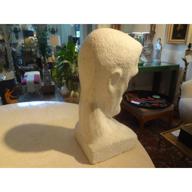 Mid-Century Modern Carrara Marble Bust For Sale - Image 9 of 12