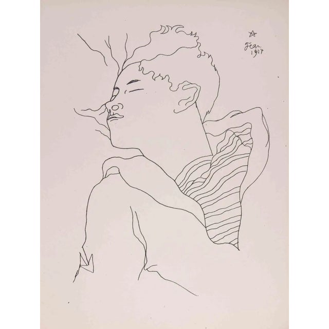 Jean Cocteau, Portrait de Jean Desbordes, Lithograph, 1929 For Sale - Image 4 of 4