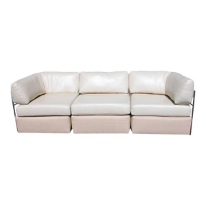 Vintage Mid-Century Chrome Pas De Urbino Style Three-Piece Sectional
