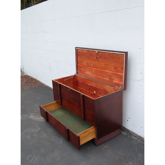 Mid Century Lane Cedar Chest Blanket Trunk Window Bench With a Drawer 6657 For Sale In Miami - Image 6 of 18