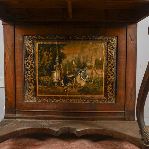 Wooden Console with Gallant Scene For Sale - Image 5 of 9