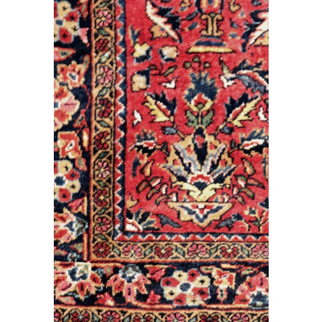 Traditional Pasargad Home Antique Sarouk Red Wool Area Rug, 3' 3'' X 4'11'' For Sale - Image 3 of 3