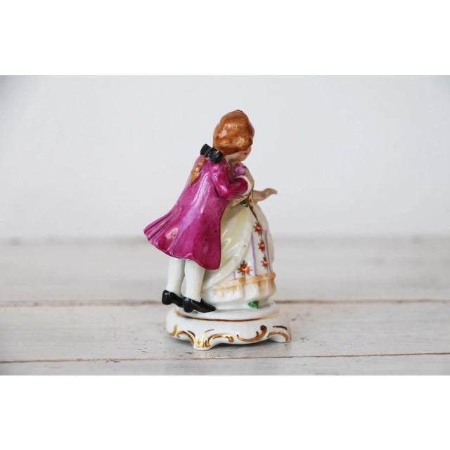 French Meissen Style, Porcelain Figurine Couple, Marked Vista Alegre, Portugal For Sale - Image 3 of 12