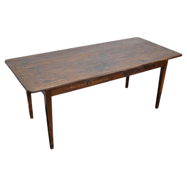 French Oak Farmhouse Dining Table, 19th Century For Sale