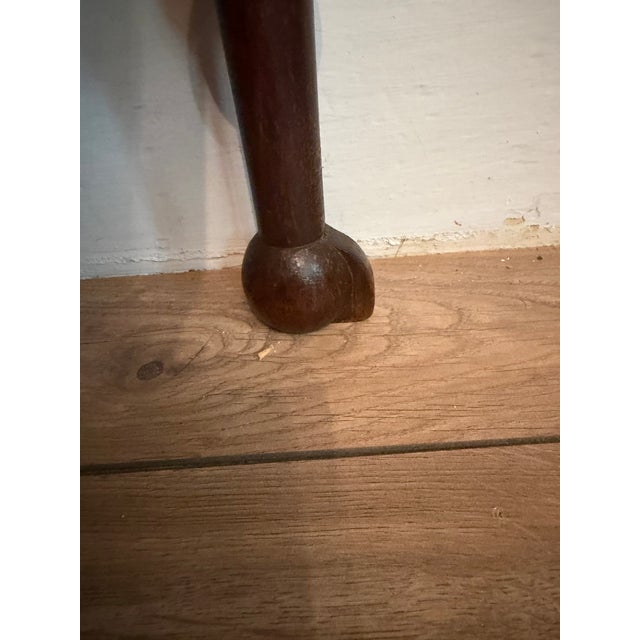 Wood Antique Patented Sliding Seat Mahogany Triangular Corner Chair With Turned Legs and Brass Castor For Sale - Image 7 of 15
