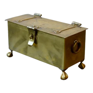 Antique Dutch Brass Claw Foot Tobacco Casket, Circa 19th Century