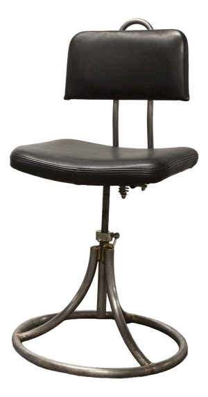 French Army Swivel Office Chair in Leather, 1960s