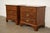 English E. J. Victor Georgian Mahogany Three-Drawer Nightstands or Bachelor Chests, Newly Refinished For Sale - Image 3 of 12