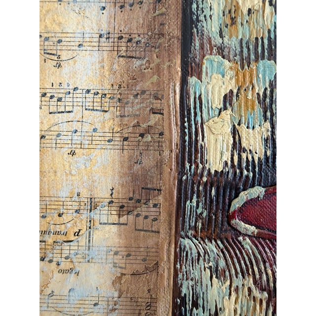 Original Textured Oil Painting “Nocturne” by Alena Kalen Framed Musical Violin For Sale In Jacksonville, FL - Image 6 of 13