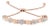 14K Rose Gold Plated .925 Sterling Silver Diamond Accent Alternating Marquise Shape and Heart Links Bolo Bracelet - Adjustable 6" to 9" For Sale