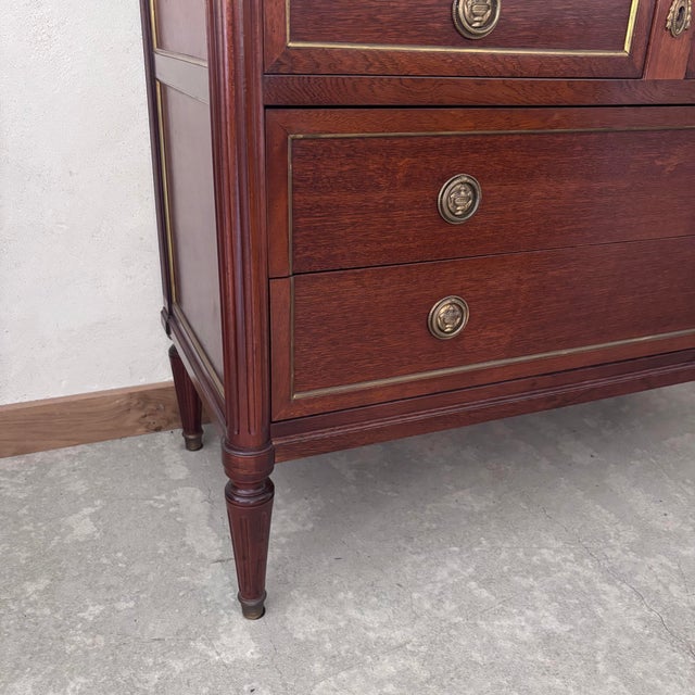 Wood Wooden Chest of Drawers with Marble Top For Sale - Image 7 of 8