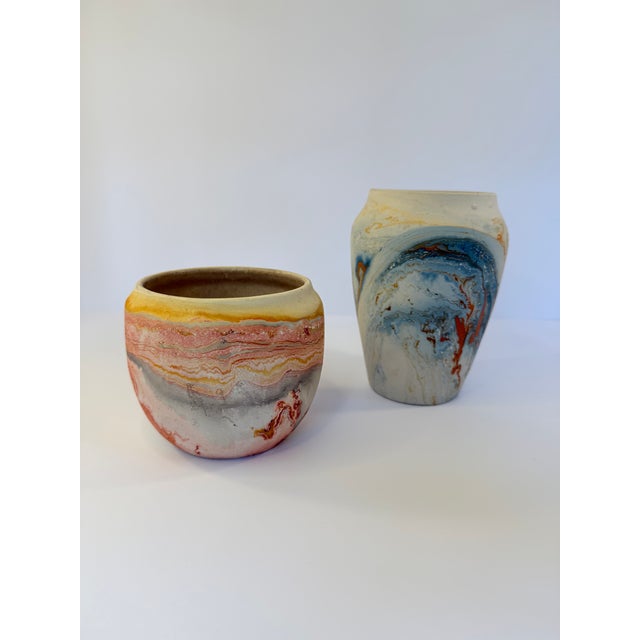 Cream Vintage Nemadji Pottery Vase For Sale - Image 8 of 8