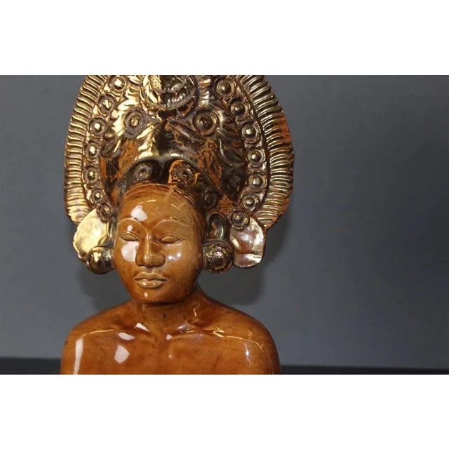 Ceramic Bust of a Balinese Dancer, 1930 For Sale - Image 9 of 13