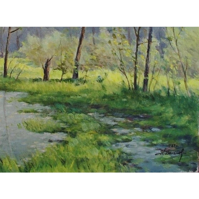 Impressionist Forest Oil Painting, Original Soviet Ukrainian Art 36-48,3 For Sale - Image 6 of 6