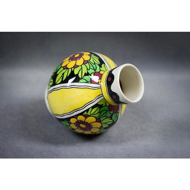 Art Deco Spinning-Top Vase in Polychrome Glazed Earthenware by Charles Catteau for Boch Frères Kéramis, 1921 For Sale - Image 9 of 11