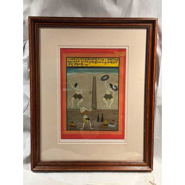 18th Century Ragini Desakh (Acrobats) Painting From a Ragamala Series, Rajasthan India For Sale - Image 4 of 7