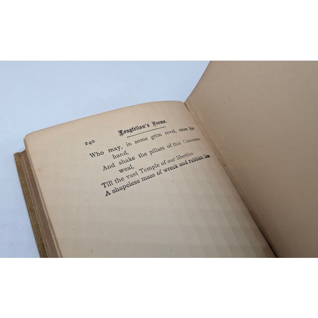 Antique Longfellow’s Poems Decorative Art Nouveau Cloth Book – H. M. Caldwell Co. c.1900 For Sale - Image 15 of 18