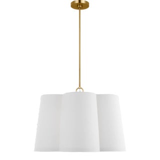 Kate Spade New York by Visual Comfort Studio Bronte 4-Light Large Hanging Shade in Burnished Brass For Sale