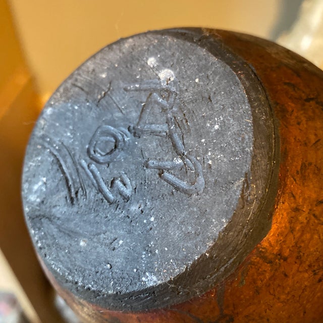 Japanese 1980s Raku Pottery Ceramic Vase** For Sale - Image 3 of 7