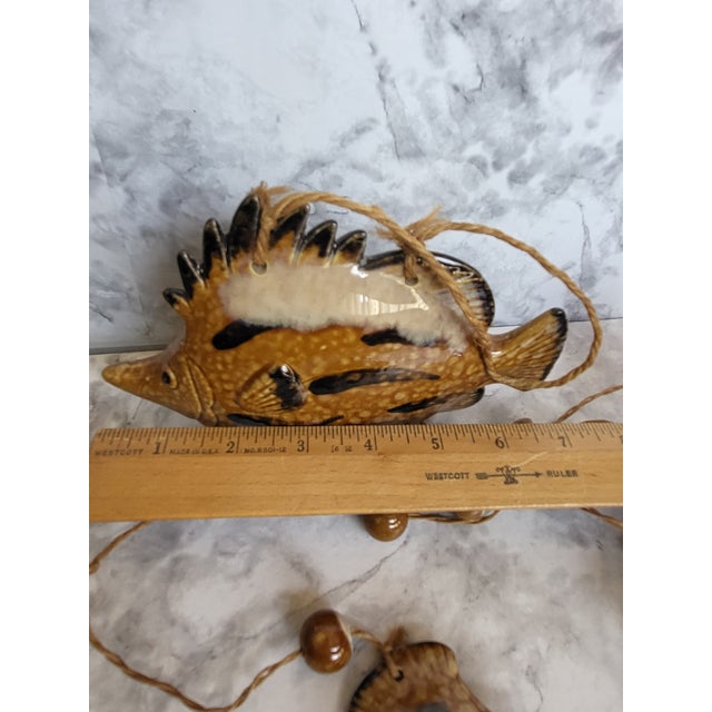 1990s Handcrafted Pottery Fish Wall Hanging Wind Chime For Sale - Image 10 of 13