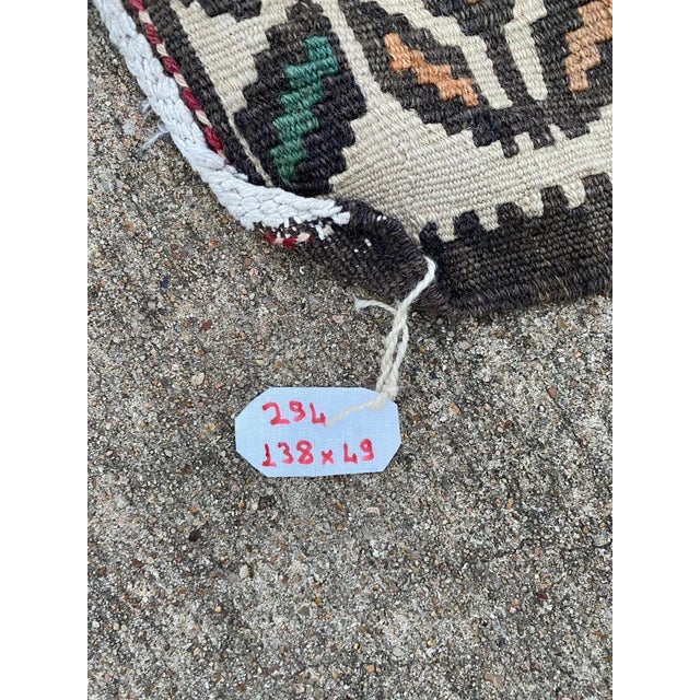 Ruby Red Vintage Turkish Tribal Coral Color Handmade Kilim Runner Rug For Sale - Image 8 of 10