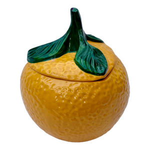 Mid 20th Century McCoy Citrus Chic California Orange Shaped Ceramic Cookie Jar