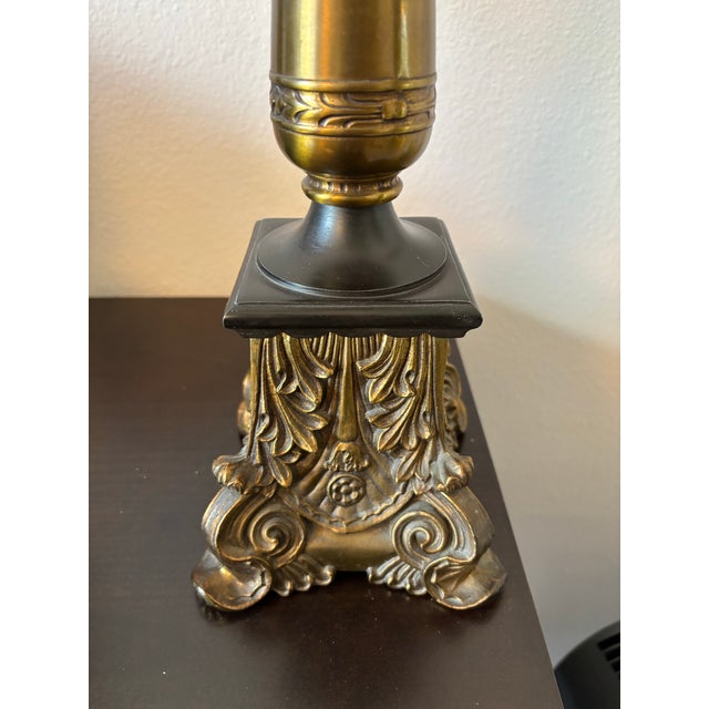 Mid 20th Century Pair of Vintage Neoclassical Four-Arm Candelabra Table Lamps For Sale - Image 5 of 6