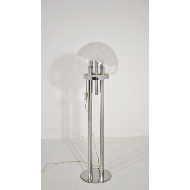 Mid-Century Modern Space Age Chrome and Murano Glass Floor Lamp, Italy, 1970s For Sale - Image 17 of 17