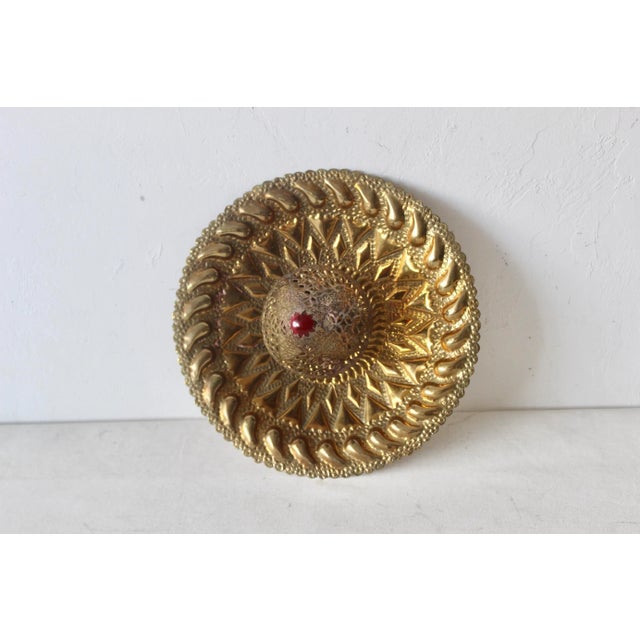 1970s 1970s Moroccan Style Decorative Brass Wall Light Sconce Vintage For Sale - Image 5 of 11