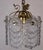 Metal Antique Brass Metal Frosted Glass Single-Light Chandelier, 1990s For Sale - Image 7 of 8