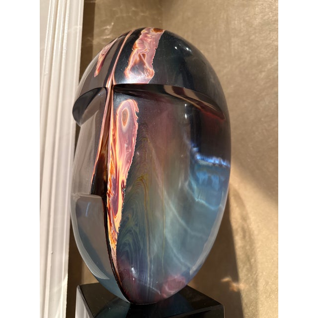 Gemstone Vintage Dino Rosin Extremely Rare “The Warrior” Chalcedony Glass Sculpture For Sale - Image 7 of 8