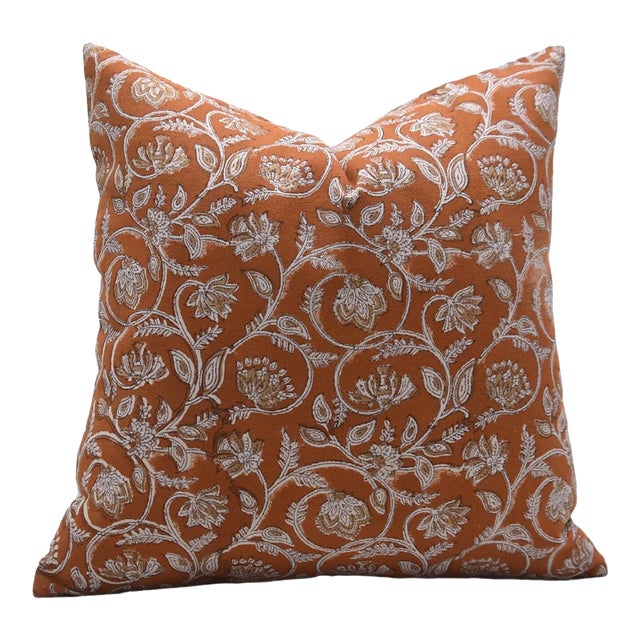 Fabdivine Block Print Cushion Cover 14x20 Inch Duck Canvas-Saraswati For Sale