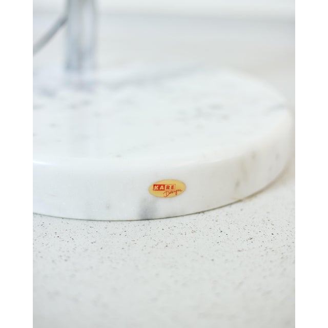 German Chrome Floor Lamp with Marble Base, 1980s, in Flawless conditions. Designed 1980 to 1989 This piece has an...