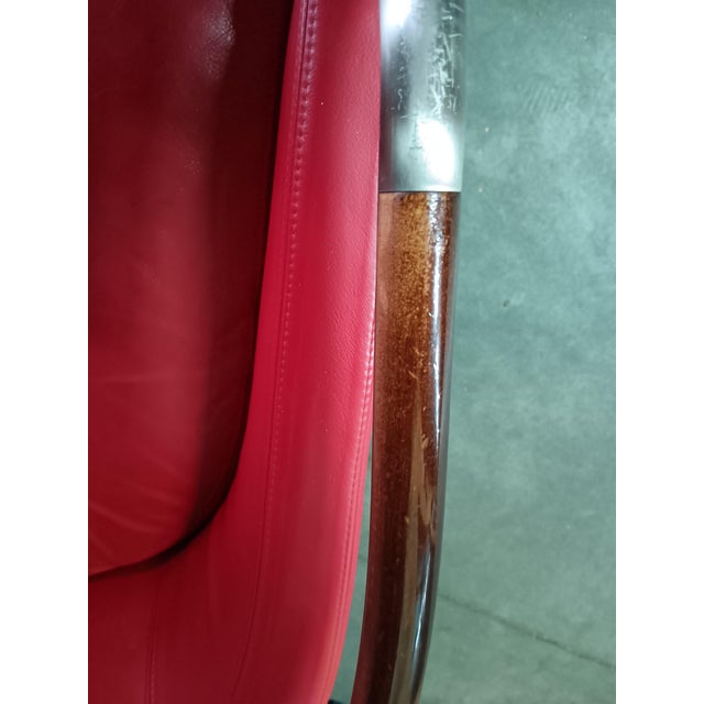 Animal Skin Vintage Italian Progetti Chairs in Red Leather by Massimo Scolari for Giorgetti,1990s, Set of 2 For Sale - Image 7 of 10