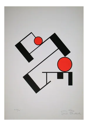 Composition Screen Print by Erich Buchholz, 1920