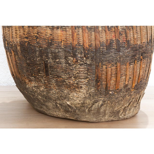 Brown Vintage English Farmhouse Basket For Sale - Image 8 of 9