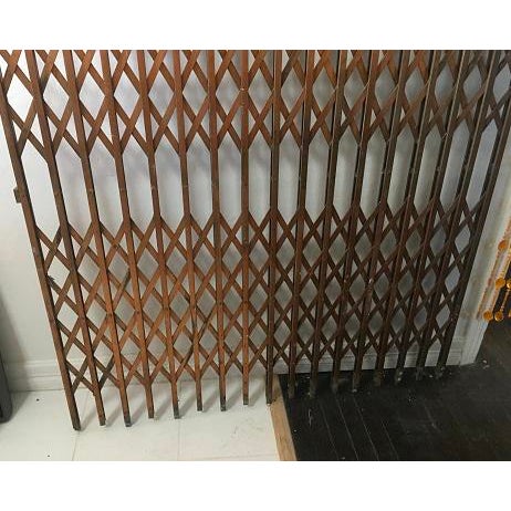 1930s Antique Heavy Metal Brass Otis Elevator/ Lift Scissor Door/Gate For Sale - Image 5 of 9