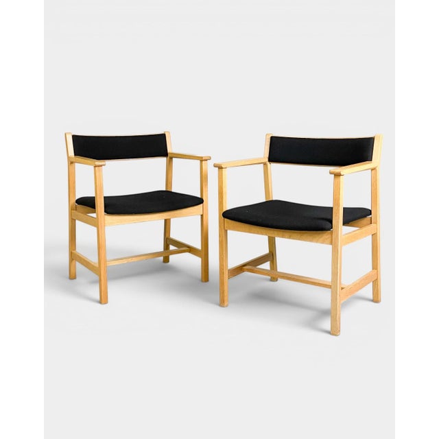 Pair of model 3248 lounge chairs designed by Børge Mogensen — one of the leading figures of Danish Modern and a long-time...