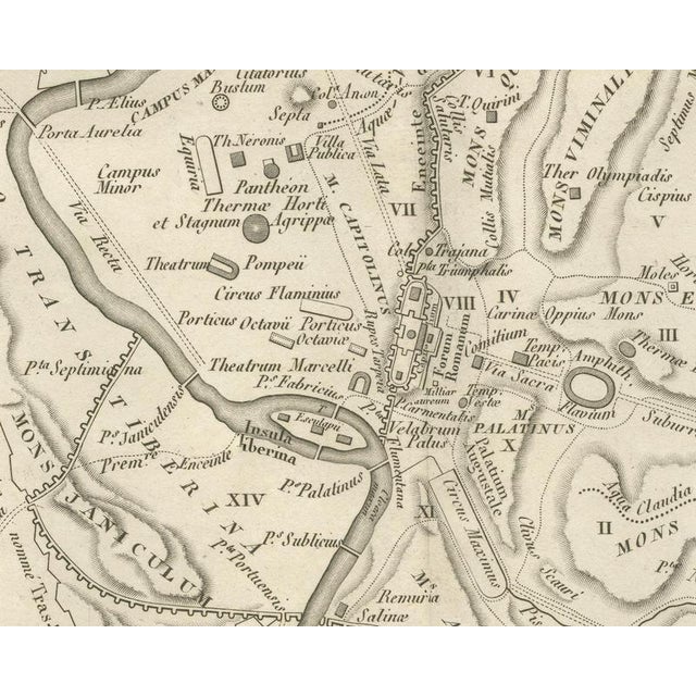 19th Century Plan of Ancient Rome with the Fourteen Augustan Regions, 1818 For Sale - Image 5 of 8