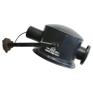 Vintage Industrial Blue Enamel and Cast Iron Sconce For Sale