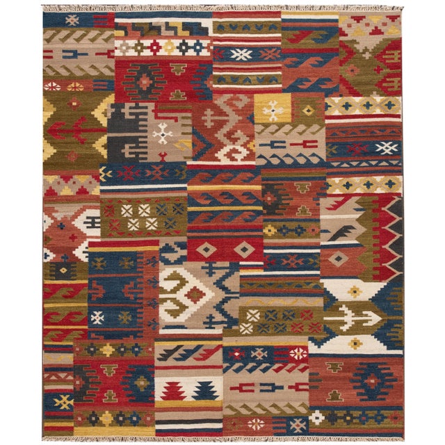 21st Century Modern Kilim Rug 8 '3'' X 9' 8'' For Sale - Image 12 of 12