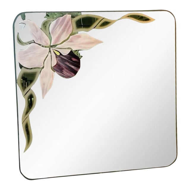 1980s David Marshall Sculpted Modern Iris Mirror For Sale