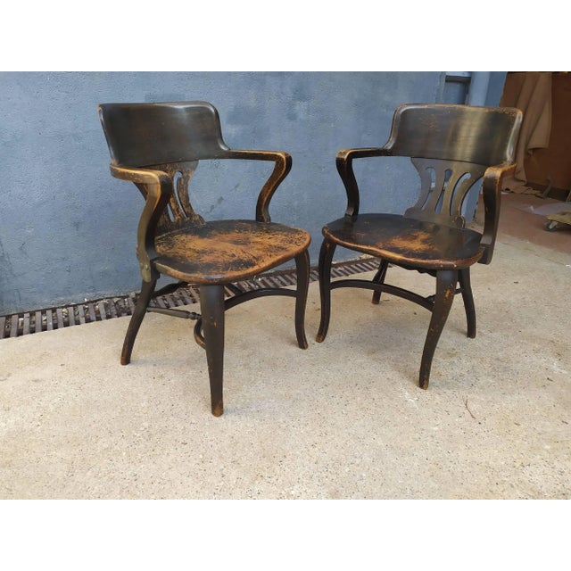 Black Set of Antique Armchairs by Johnson Ford For Sale - Image 8 of 18