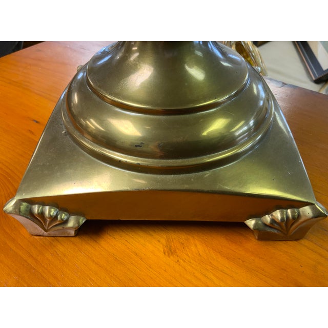 Mid 20th Century Mid 20th Century Traditional Cooper Connection Brass Table Lamp For Sale - Image 5 of 11