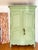 Antique French Soft Green Marriage Armoire For Sale - Image 9 of 11