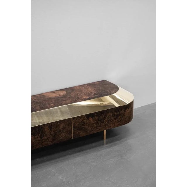Contemporary Distortion Series Object 5 Polished Brass Console Table by Emelianova Studio For Sale - Image 3 of 5