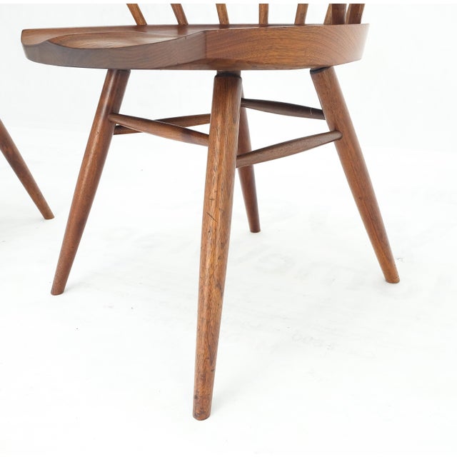 George Nakashima Pair of George Nakashima Captain's Dining Chairs in Walnut For Sale - Image 4 of 16