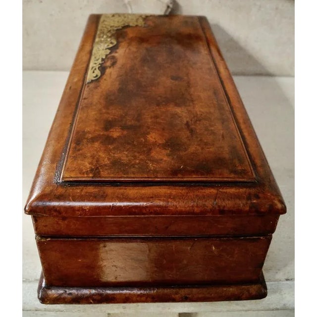 Late 19th Century Victorian French Leather Glove Box For Sale - Image 5 of 12