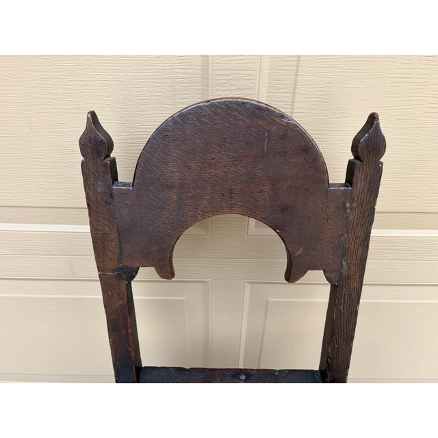 17th Century English Yorkshire Oak Backstool Chairs, a Pair For Sale - Image 12 of 17